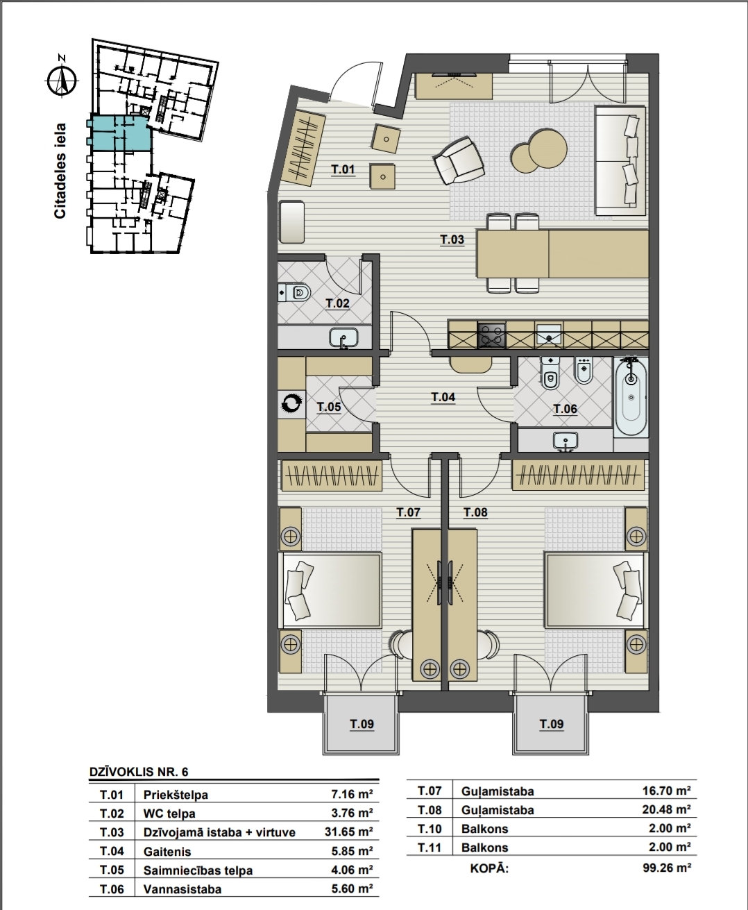 Pārdod dzīvokli, Citadeles iela 6 - Attēls 1