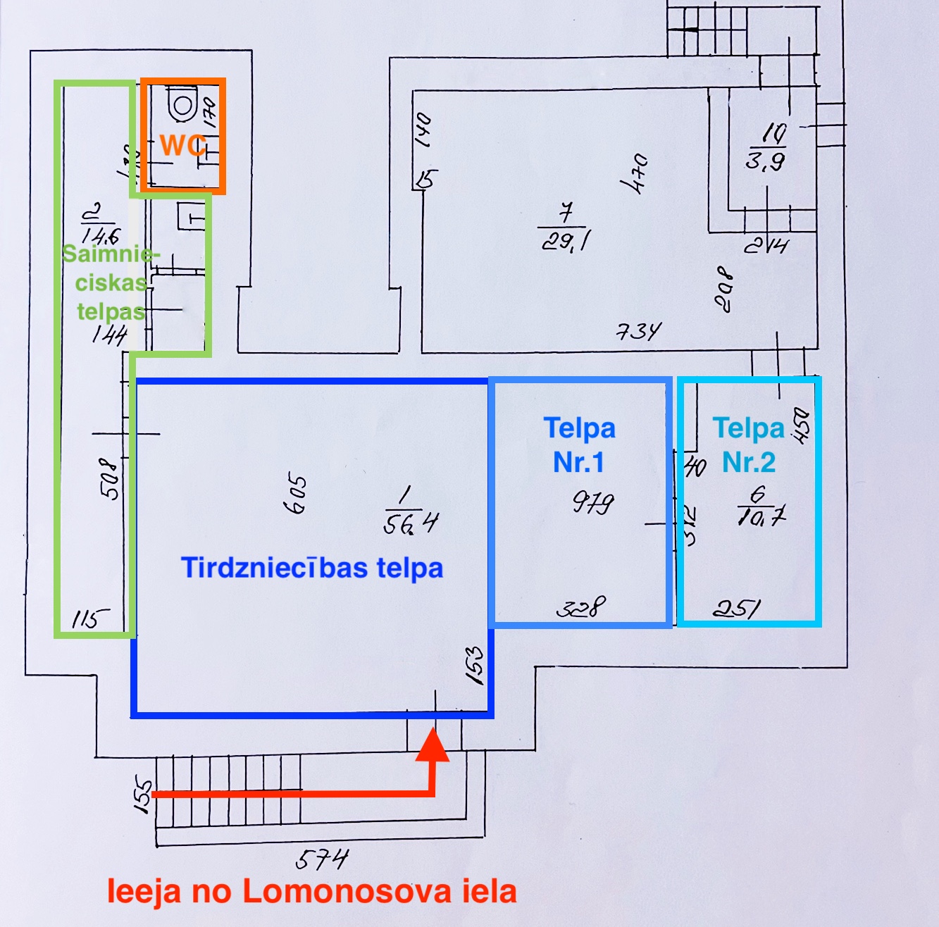 Iznomā tirdzniecības telpas, Lomonosova iela - Attēls 1
